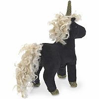 Mini Black Unicorn Finger Puppet 