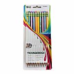 Ticonderoga #2 Soft Neon Striped Pencils - 10 Count