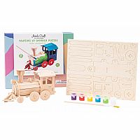 Locomotive - 3D Wooden Puzzle Paint Kit 