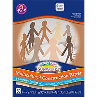 50pk Multicultural Construction Paper - 9x12  