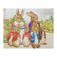 Crystal Art Large Framed Kit - Peter Rabbit and Family 