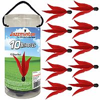 Jazzminton Slow Birdies 10 Pack - Red.