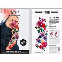 Painted Floral Temporary Tattoo Sleeve Kit - Tattly