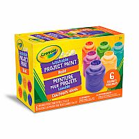 6 Kids' Project Paint Jars - Bold Colours.