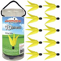 Jazzminton Fast Birdies 10 Pack - Yellow.