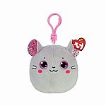 Catnip - Grey Mouse Mini Squish-A-Boo Clip 