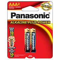 AAA Panasonic Alkaline Plus Power Batteries - 2 Pack  