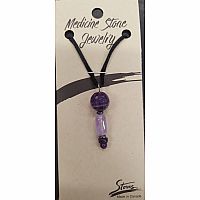 Medicine Stone Jewelry - Amethyst Drop Necklace   