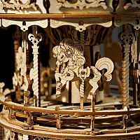 Romantic Carousel Mechanical 3D DIY Wooden Puzzle Music Box