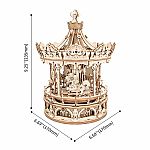 Romantic Carousel Mechanical 3D DIY Wooden Puzzle Music Box