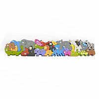 Animal Parade A - Z Jumbo Wooden Puzzle & Playset 