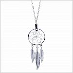 April Clear Quartz Birthstone Dreamcatcher Pendant