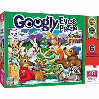 Around The Christmas Tree - Masterpieces Puzzles Googly Eyes, 48 pieces  