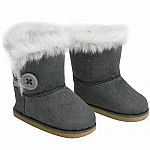 Grey Button Ewe Boots for 18" Doll