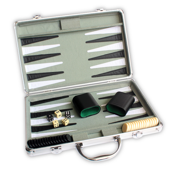 Backgammon 15 inch Aluminum Case. Toy Sense