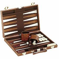 15 Inch Vinyl Brown & White Backgammon 