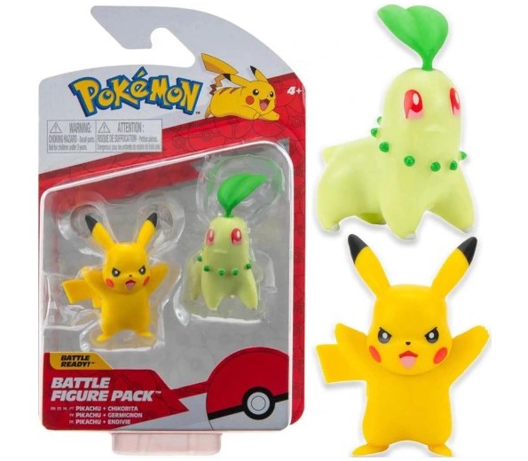 Pokemon Battle Figure 2 Pack Pikachu and Chikorita Toy Sense