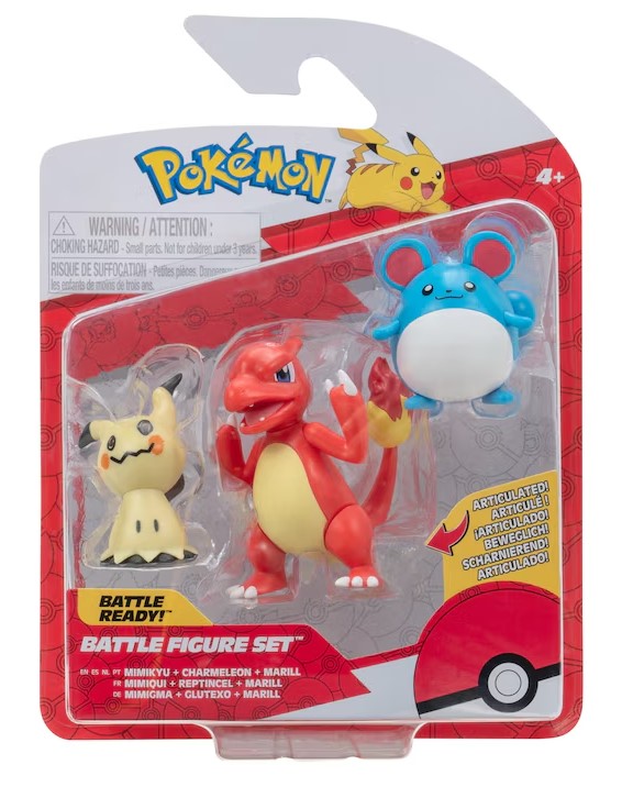Pokemon Battle Figure 3 Pack Marill Mimikyu Charmeleon Toy Sense