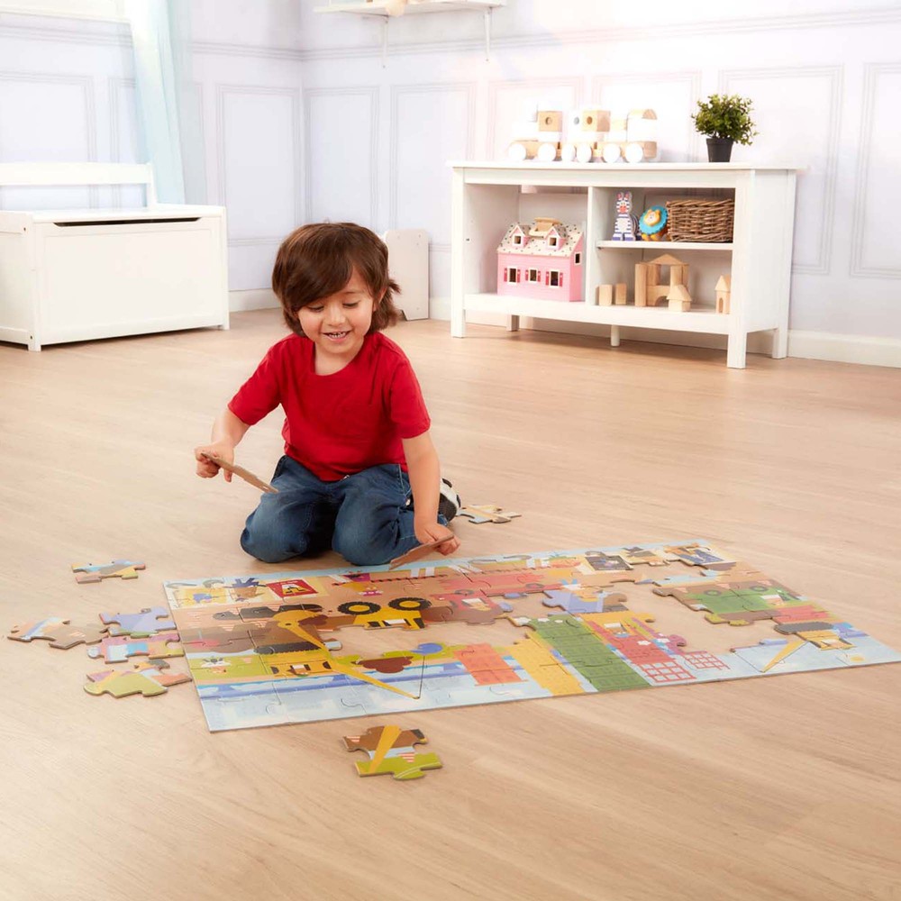 Natural Play Giant Floor Puzzle Big Builder Toy Sense