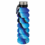 Blue and Black Collapsible Water Bottle 