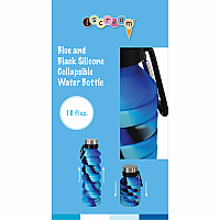 Blue and Black Collapsible Water Bottle 