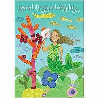 Mermaid Heard It's Your Birthday Card 