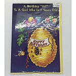 Age 7 Girl Beehive Birthday Card
