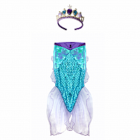 Lilac and Blue Mermaid Glimmer Skirt with Tiara - Size 5-6  