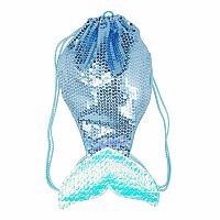 Mermaid Wishes Drawstring Bag - Blue.