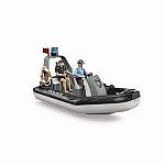 Police Boat with Rotating Light Beacon Figure Set