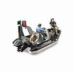 Police Boat with Rotating Light Beacon Figure Set  