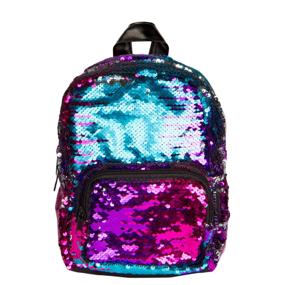 Style.Lab Magic Sequin Mini Backpack - Gradient Rainbow and Silver ...