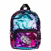 Style.Lab Magic Sequin Mini Backpack - Gradient Rainbow and Silver