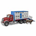 Bruder Pro Series MACK Granite Cattle Transportation Truck with Cow