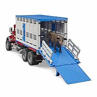 Bruder Pro Series MACK Granite Cattle Transportation Truck with Cow 