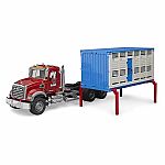 Bruder Pro Series MACK Granite Cattle Transportation Truck with Cow 