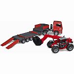 Bruder MAN TGA Truck with Low Loader Trailer and Manitou Telehandler.