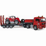 Bruder MAN TGA Truck with Low Loader Trailer and Manitou Telehandler.