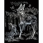 Silver Engraving Art - Fawn and Bunny 