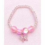 Boutique Holo Pink Crystal Butterfly Bracelet