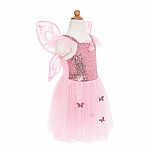 Pink Sequins Butterfly Dress with Wings - Size 5-7  