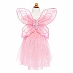 Pink Sequins Butterfly Dress with Wings - Size 5-7
