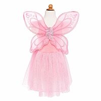 Pink Sequins Butterfly Dress with Wings - Size 5-7  