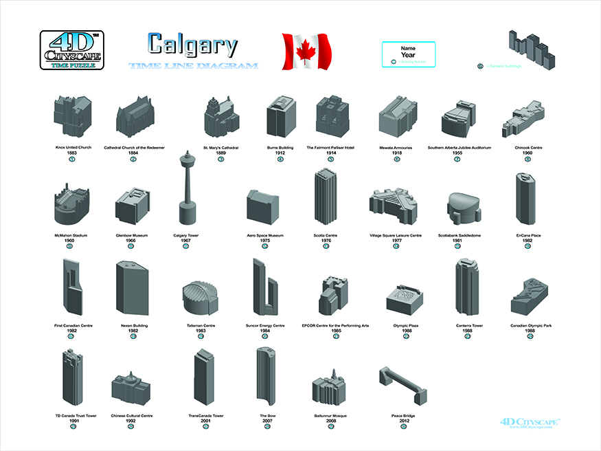 The City of Calgary 4D Cityscape Time Puzzle Toy Sense