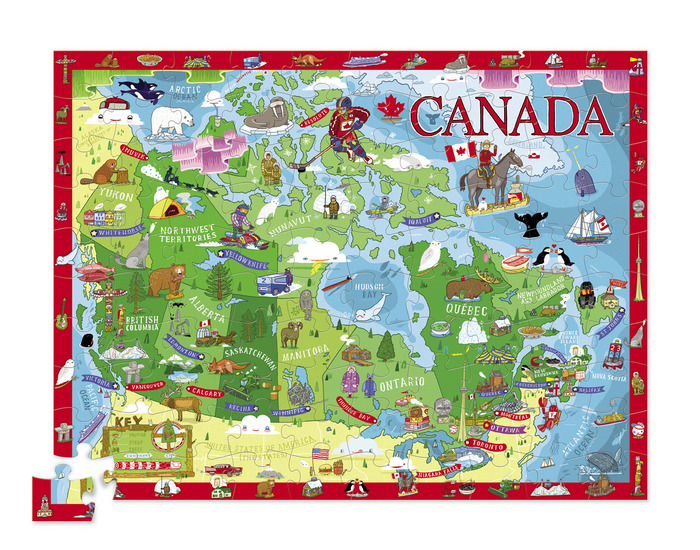 Discover Canada Puzzle + Play Toy Sense