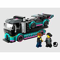 City: Race Car and Car Carrier Truck