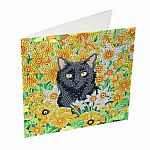 Crystal Art Card - Cat Amongst the Flowers