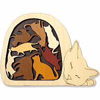 Cat Basket Wooden Packing Puzzle