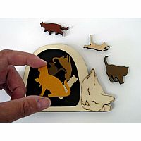 Cat Basket Wooden Packing Puzzle
