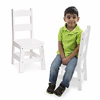 Wooden Chair Pair - White 